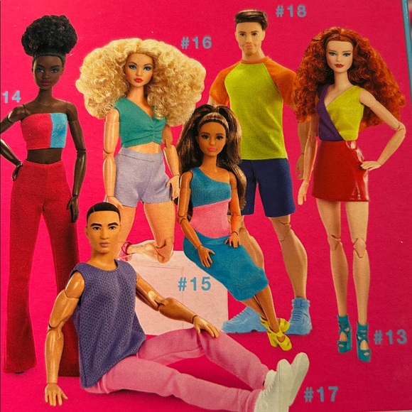 Barbie Signature Looks Doll Model #14 in Pink and Blue Ensemble - Picture 15 of 16